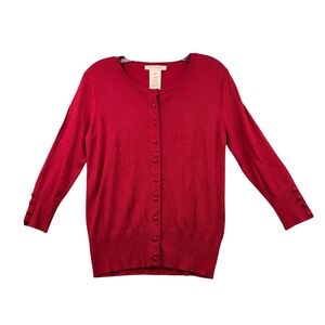Philosophy Republic Clothing Red Button Front Cardigan Sweater Small